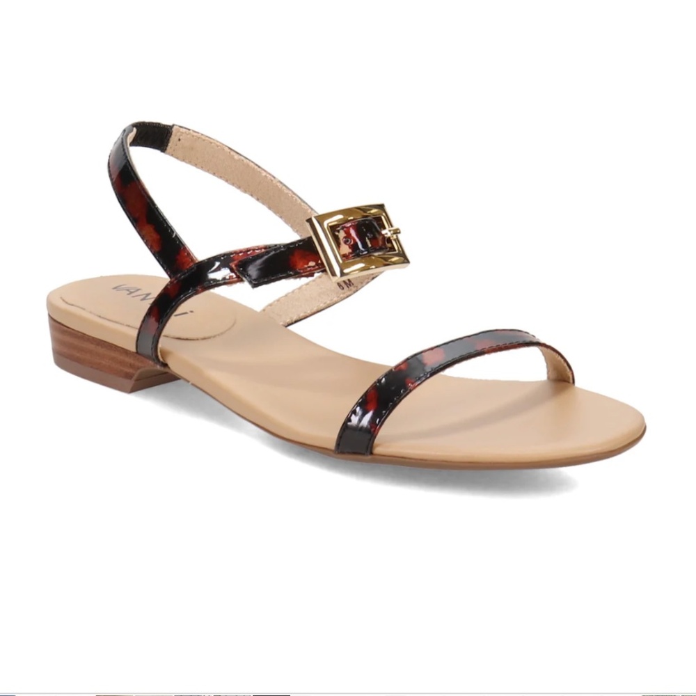 NEW VANELI  Bowyn Leather Sandals 9.5N Tortoise Patent
